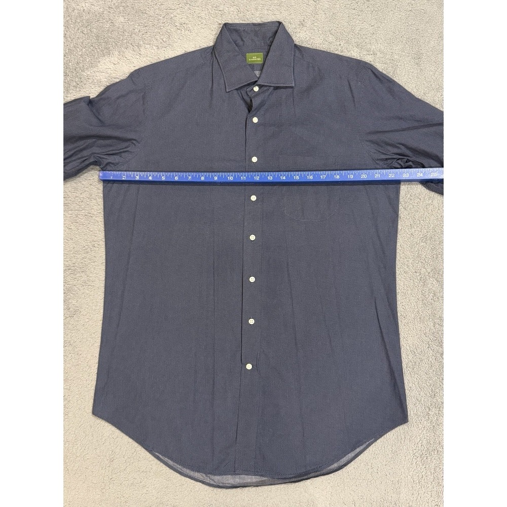 Sid Mashburn Men's Medium Blue Micro Birdseye Spread Collar Button Up Shirt - Picture 3 of 10